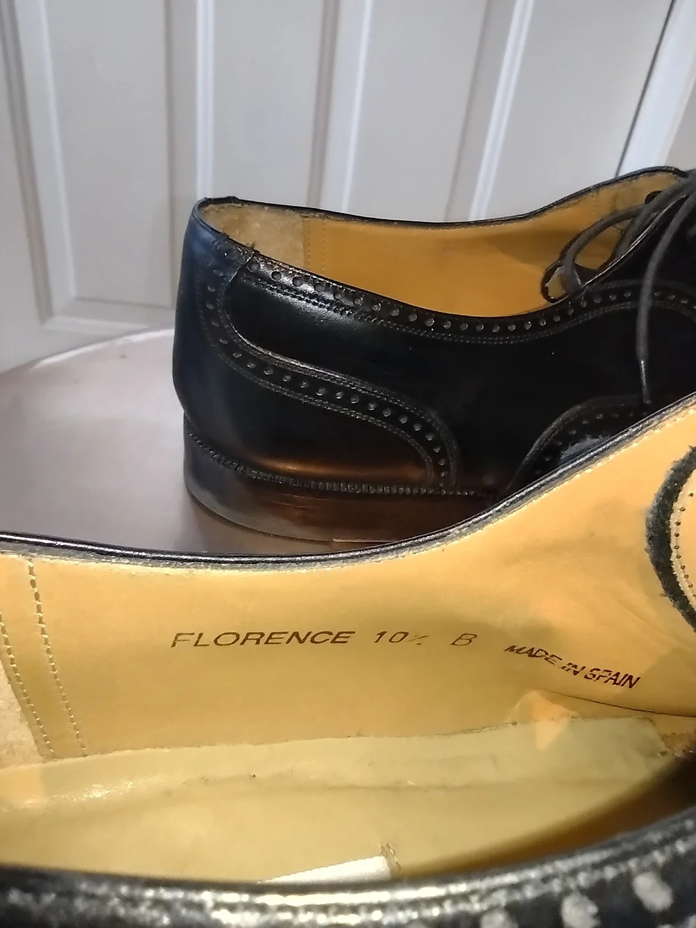 Men's Black Leather Cap-Toe Oxford Shoes